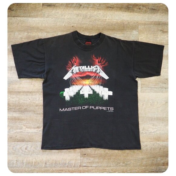 Vintage Metallica 1987 Master Of Puppets Short Sleeve Band Tee Shirt sz XL